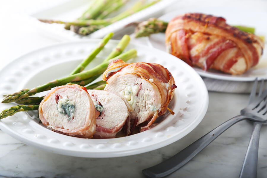 Bacon Wrapped Chicken Cordon Bleu