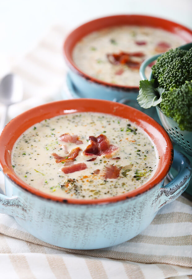 Low Carb Broccoli, Cheddar & Bacon Chowder | Ruled Me