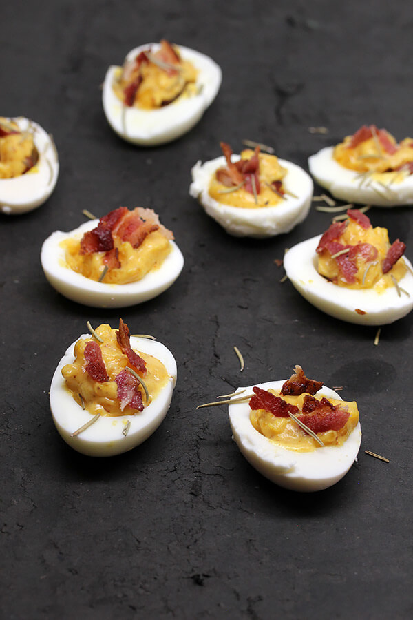 Spiced Bacon Deviled Eggs