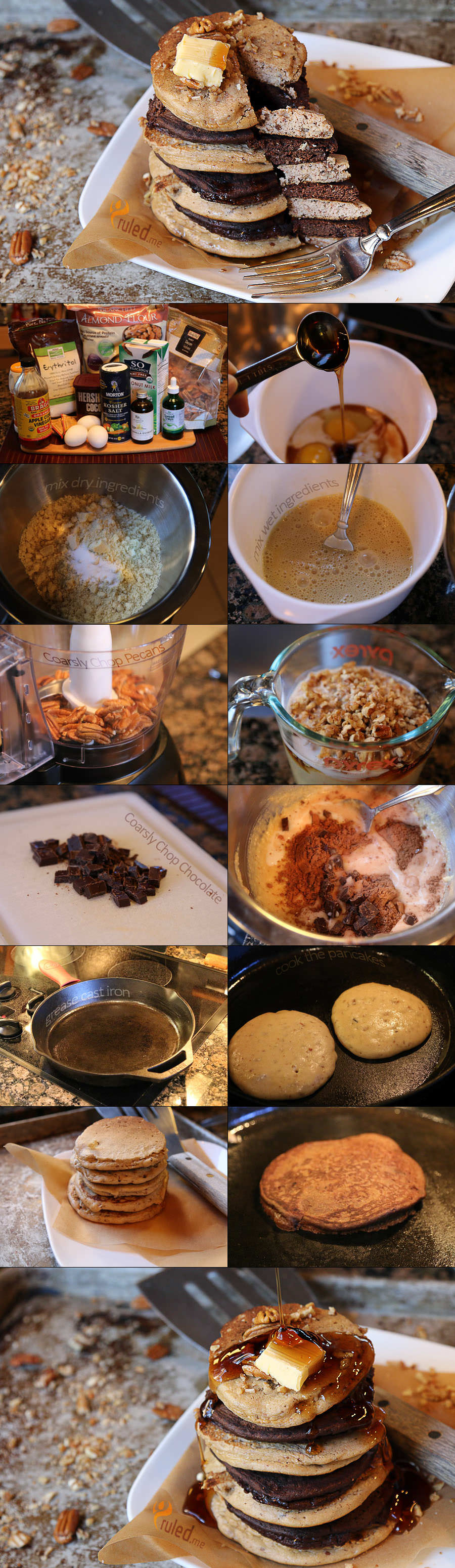 Dirty Blondie Pancake Stack - Low Carb and Gluten Free Breakfast Recipe - Shared via www.ruled.me