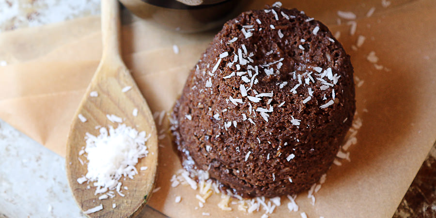 Coconut Chocolate Mocha Mug Cake - Shared via www.ruled.me