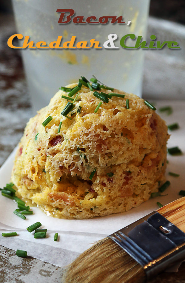 Bacon, Cheddar and Chive Mug Cake - Shared via www.ruled.me