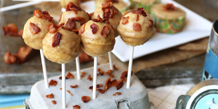 Salted Caramel Glazed Maple Bacon Cake Pops