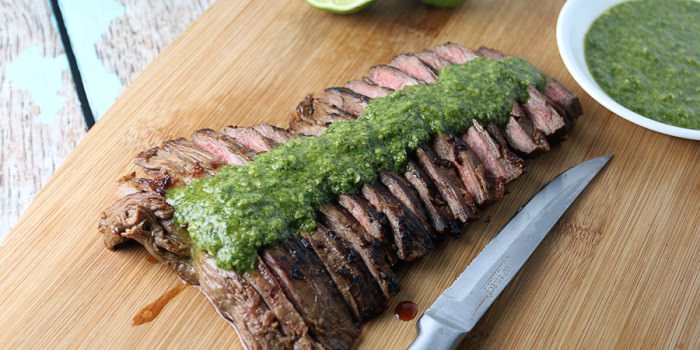 Seared Skirt Steak with Cilantro Paste