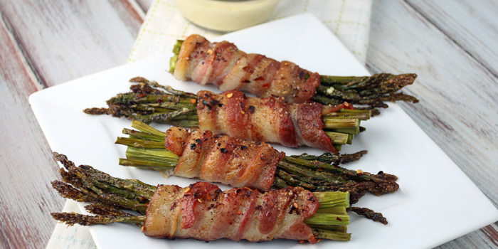 Bacon Wrapped Asparagus with Garlic Aioli