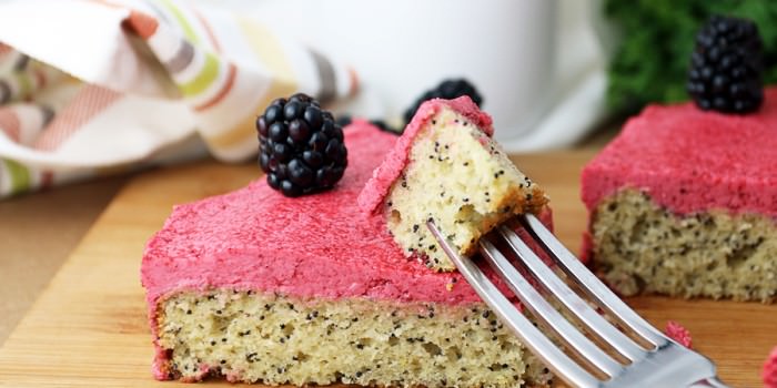 Lemon Poppy Seed Cake with Blackberry Buttercream