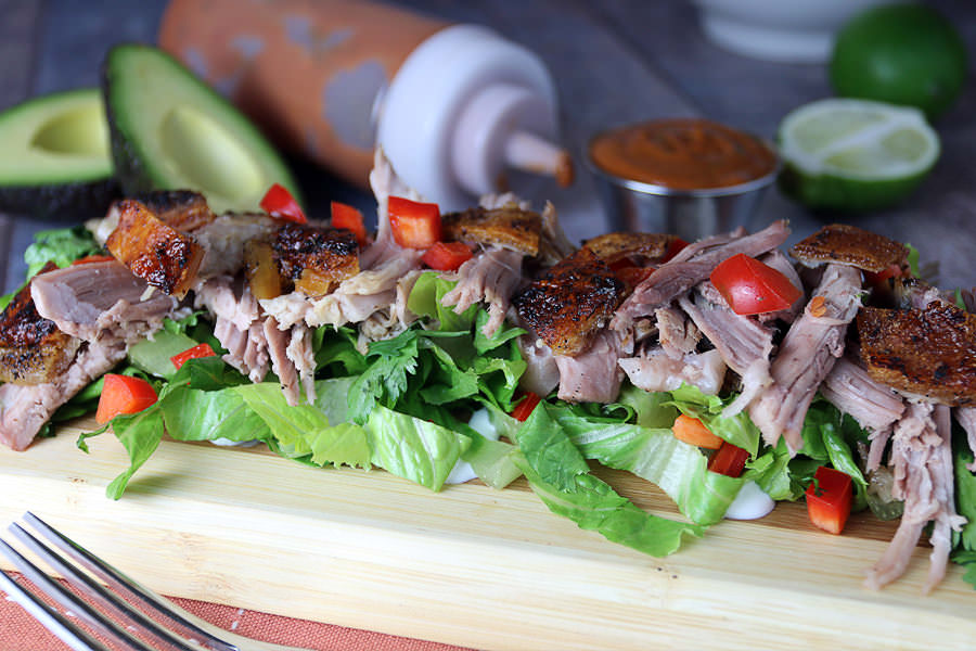 keto salad: Thai BBQ Pulled Pork Salad