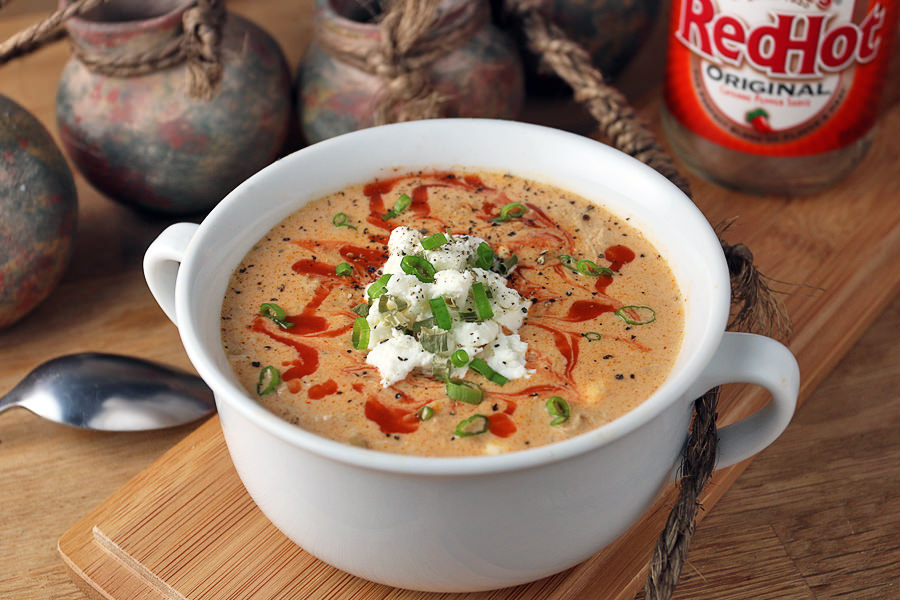 Crockpot Buffalo Chicken Soup