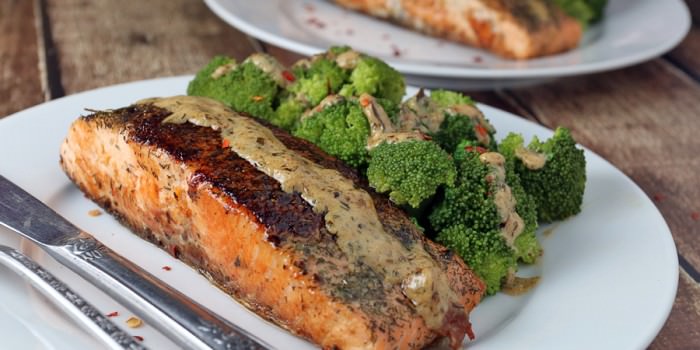 Salmon with Tarragon Dill Cream Sauce