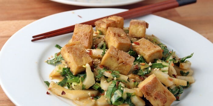 Crispy Tofu and Bok Choy Salad