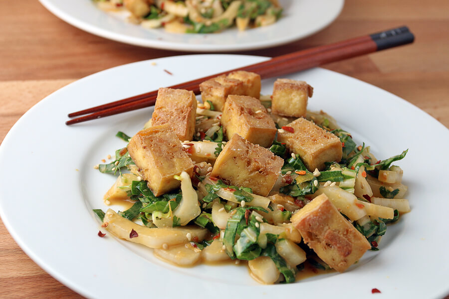 Crispy Tofu and Bok Choy Salad