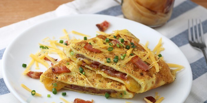 Bacon Cheddar Chive Omelette