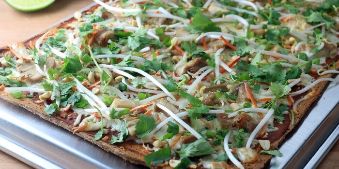 Keto Thai Chicken Flatbread Pizza