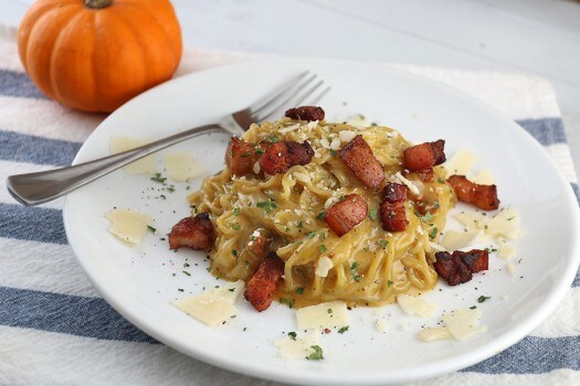 Click to see the recipe for Keto Pumpkin Carbonara