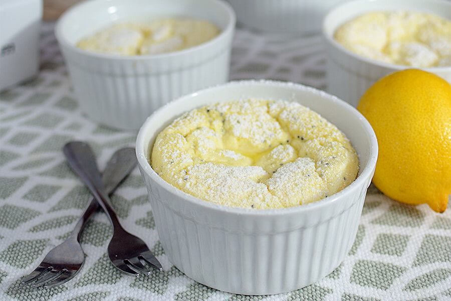 Low Carb Lemon Poppyseed Soufflés