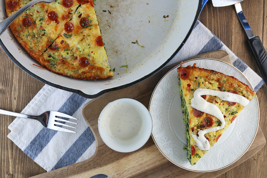 Keto White Pizza Frittata