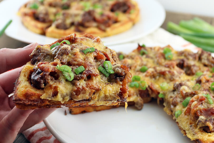 BBQ Bacon Cheeseburger Waffles