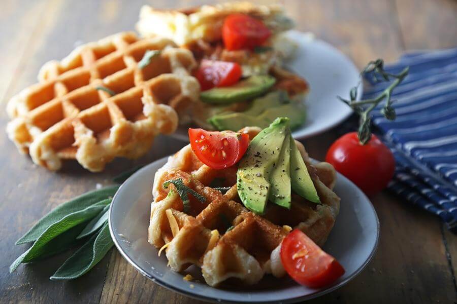 Savory Sage and Cheddar Waffles