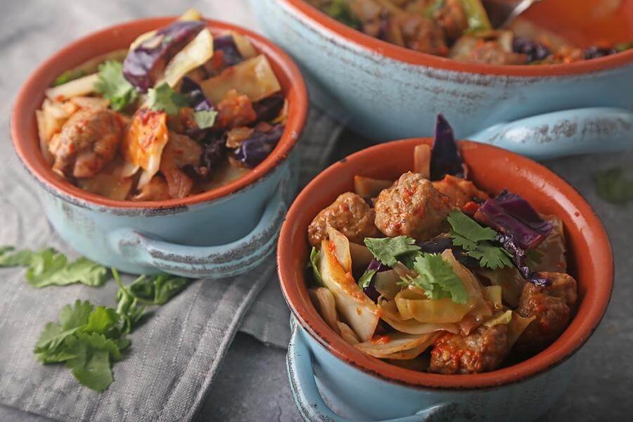 Spicy Sausage & Cabbage Skillet Melt