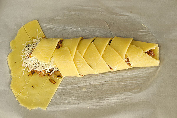 Prosciutto, Caramelized Onion, and Parmesan Braid