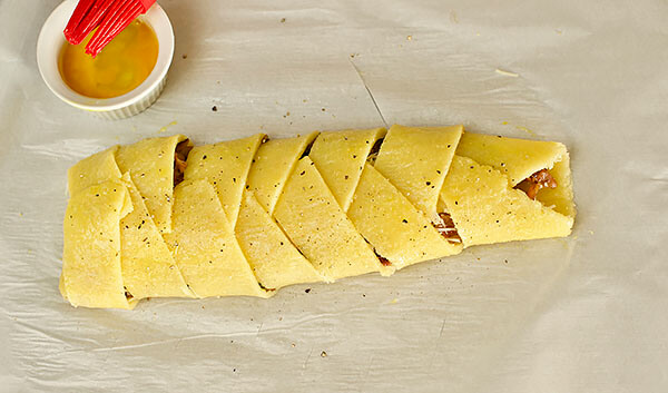 Prosciutto, Caramelized Onion, and Parmesan Braid