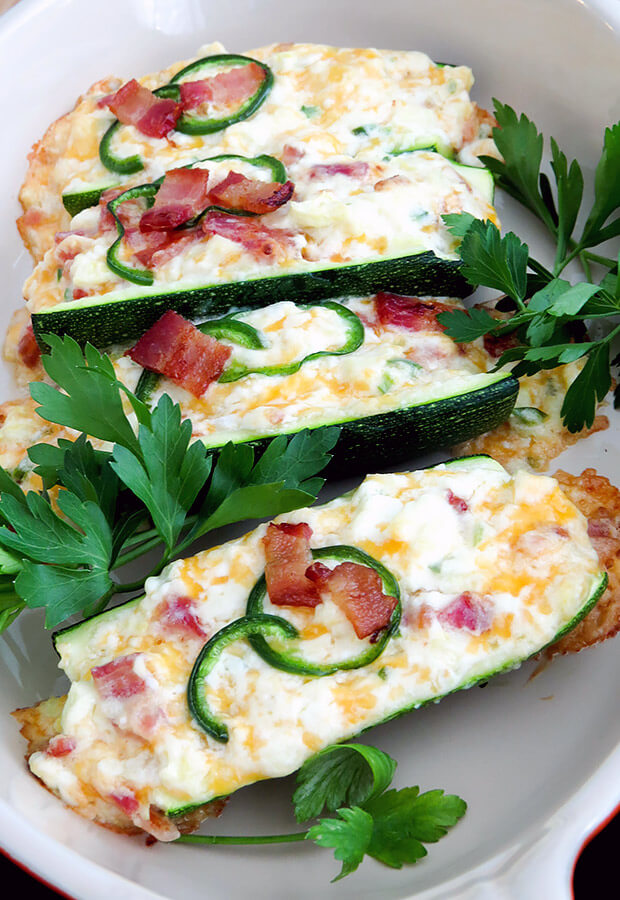 Twice Baked Potato Style Zucchini