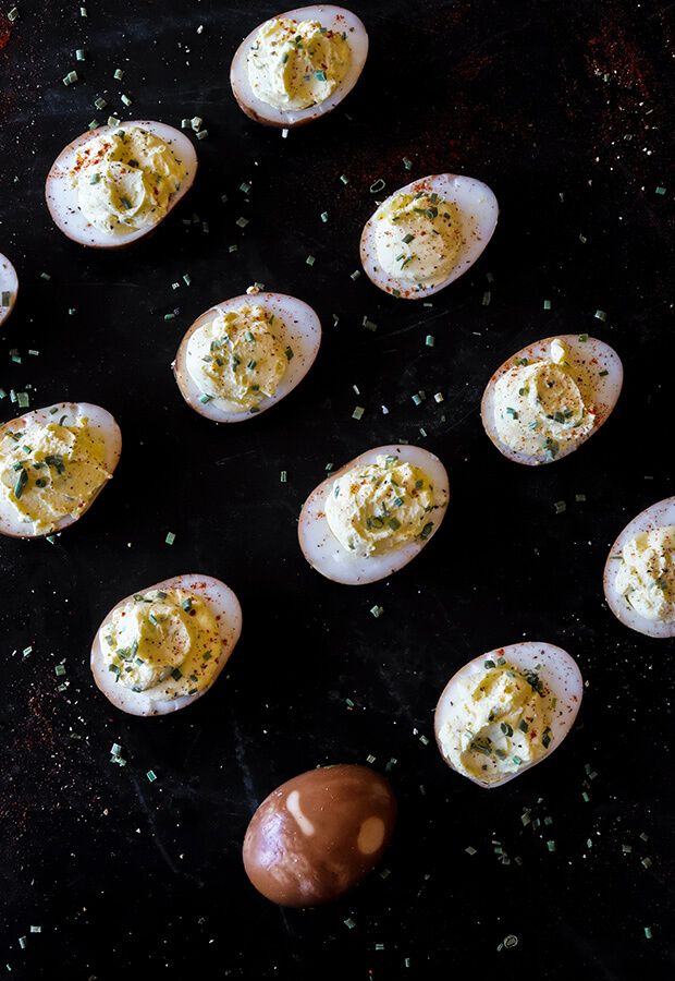 Soy Sauce Marinated Deviled Eggs