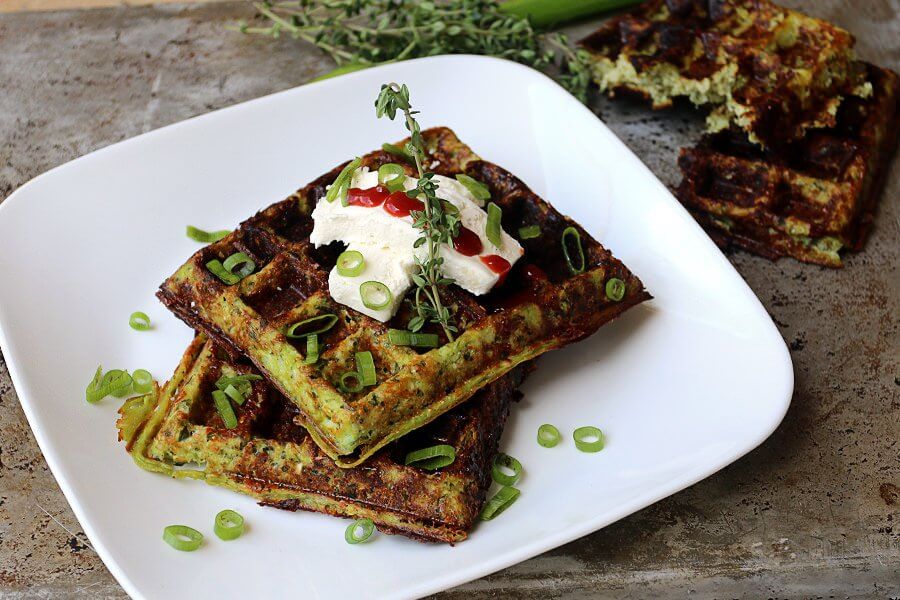 Cheesy Thyme Waffles