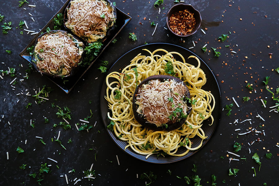 Artichoke Stuffed Portobello Mushrooms