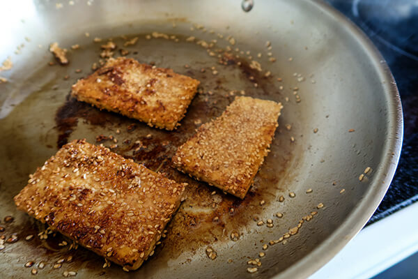 Vegan Sesame Tofu and Eggplant