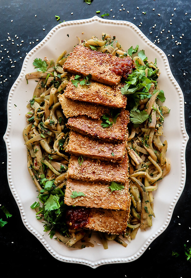 Vegan Sesame Tofu and Eggplant