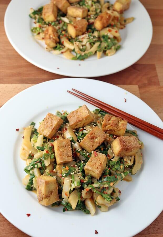 Crispy Tofu and Bok Choy Salad