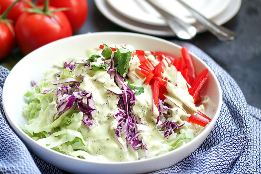 Fiesta Slaw with Avocado Lime Dressing