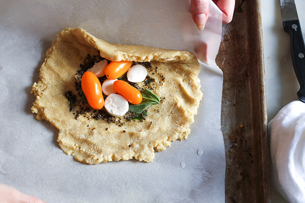 Tomato Basil and Mozzarella Galette