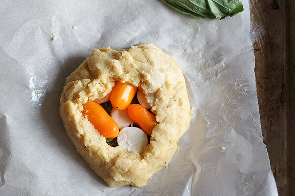 Tomato Basil and Mozzarella Galette