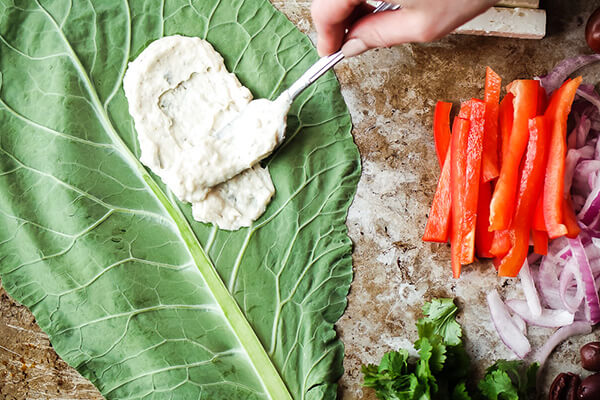 Vegetarian Greek Collard Wraps
