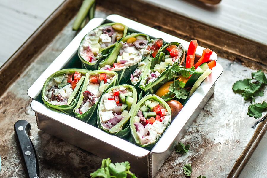 Vegetarian Greek Collard Wraps