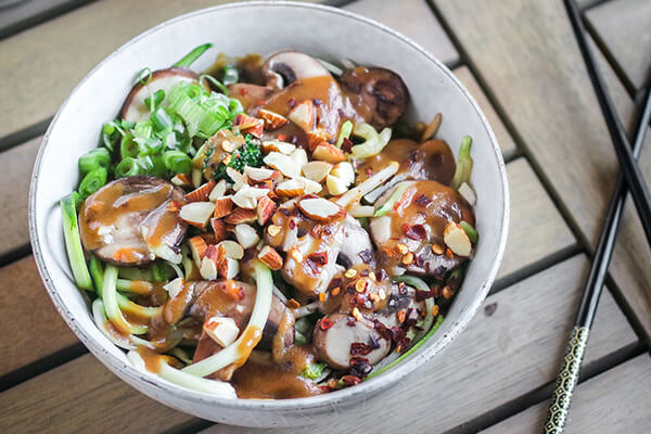 Sesame Almond Zoodle Bowl