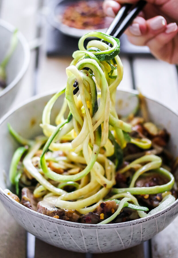 Sesame Almond Zoodle Bowl