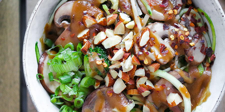 Sesame Almond Zoodle Bowl