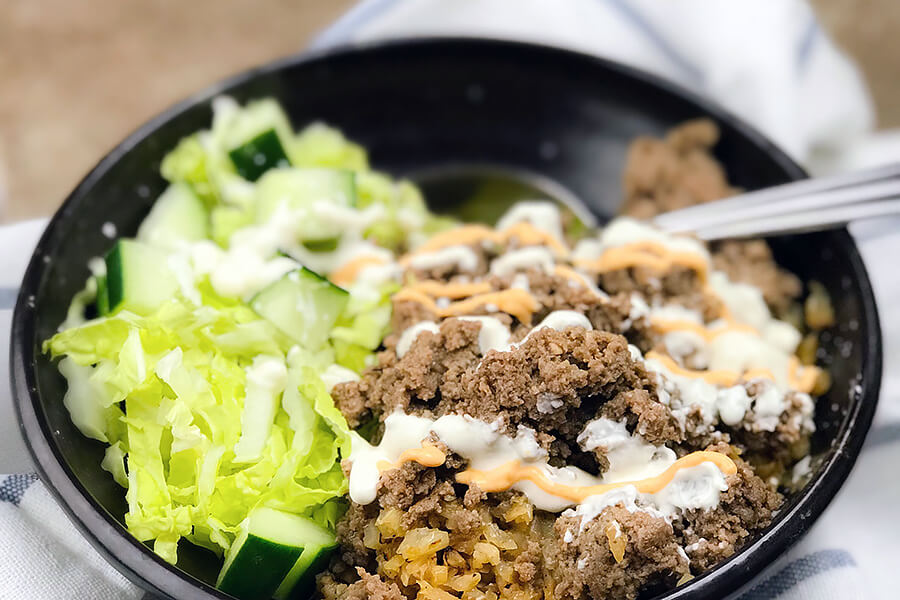 Keto Beef Shawarma Bowl