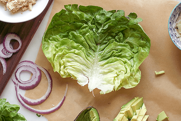 Salmon Lettuce Cups with Lemony Basil Spread 