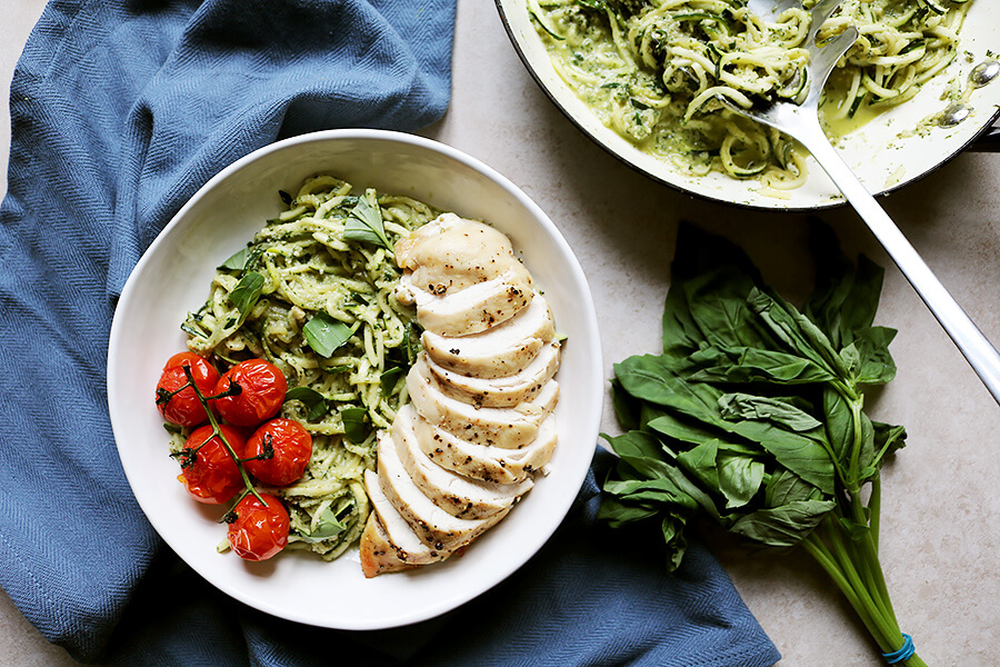 Keto Pesto Chicken Pasta