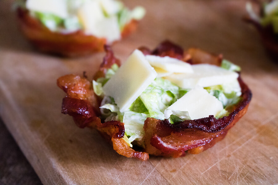 Caesar Salad Bacon Baskets