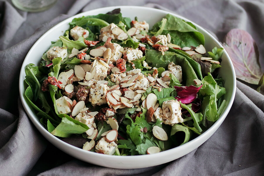 Five Minute Marinated Feta & Sun-dried Tomato Salad