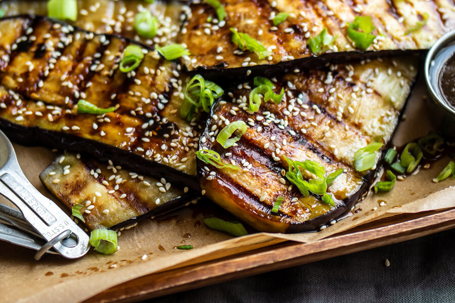 Vegan Teriyaki Grilled Eggplant