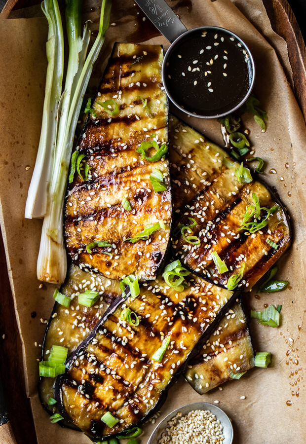 Vegan Teriyaki Grilled Eggplant