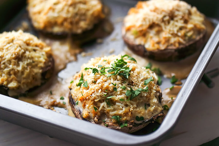 Crab Cake Stuffed Mushrooms