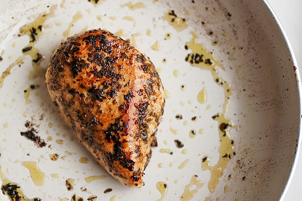 Marinated Pesto Chicken Salad with Basil Balsamic Vinaigrette
