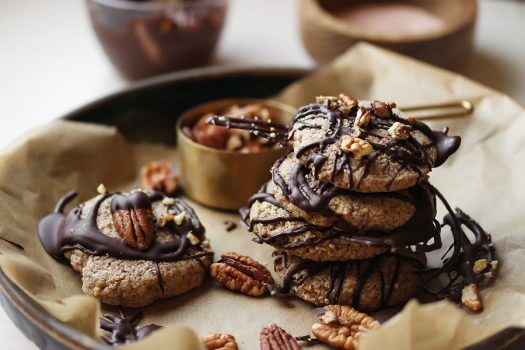 Pecan Softies with Sea Salt and Dark Chocolate